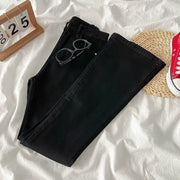 Jeans Femme Taille Haute Évasé Noir