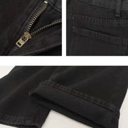 Jeans Femme Taille Haute Évasé Noir