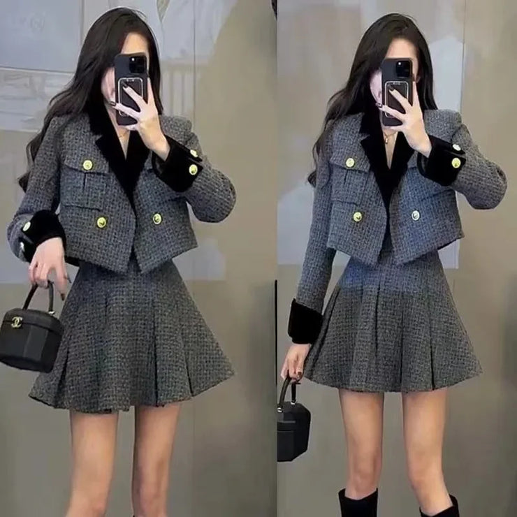 Robe Mini & Veste Tweed Élégante